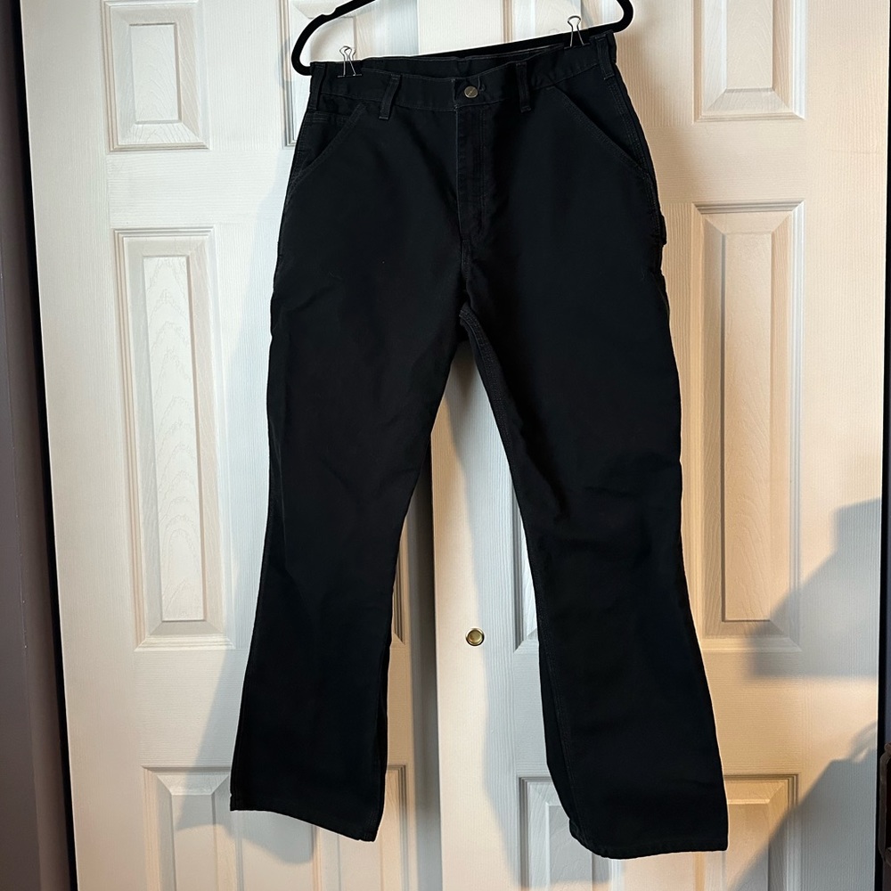 Men’s Carhartt Workwear Washed Duck Black Pants Size 34x30.